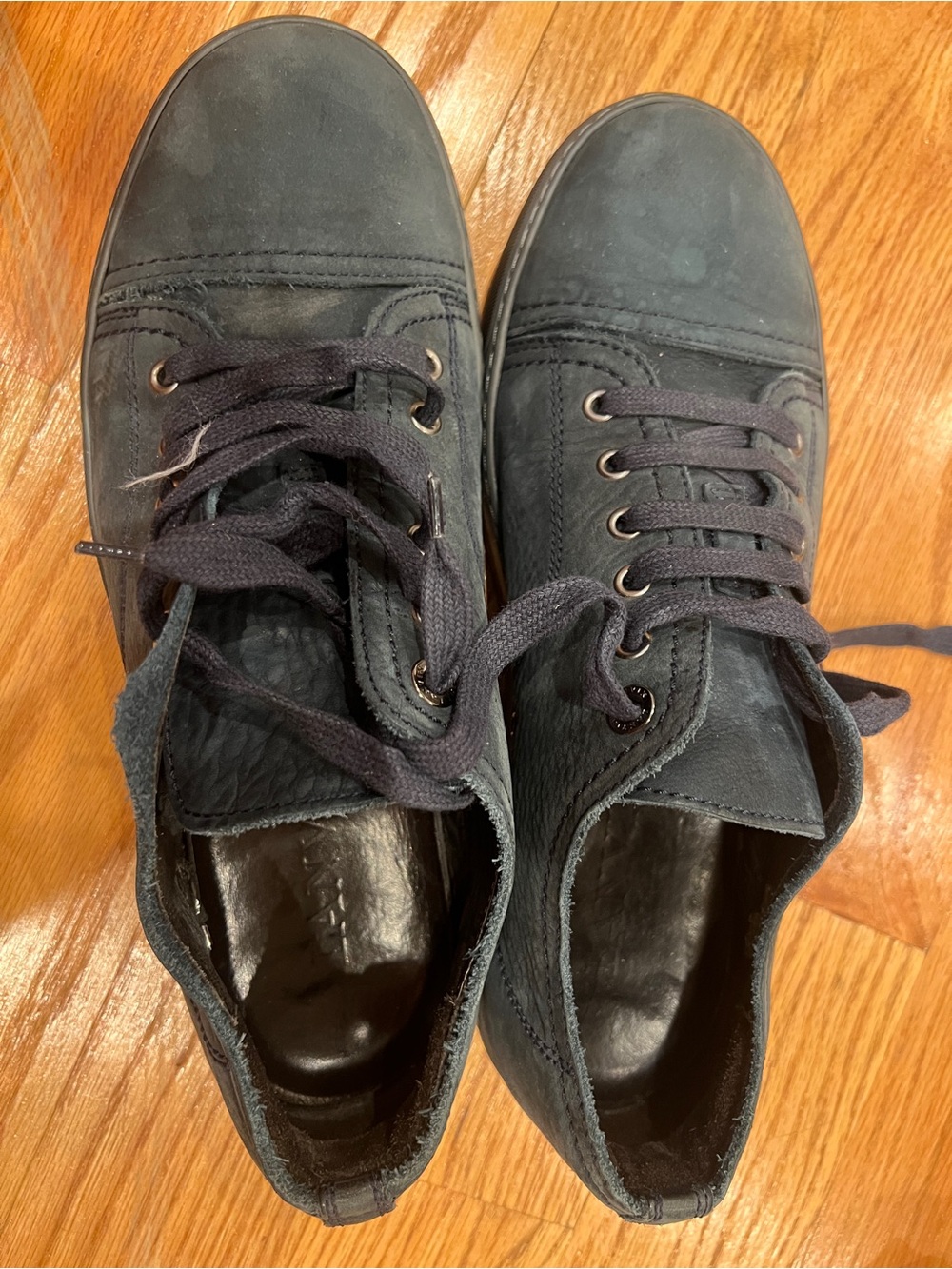 Lanvin Black Low-Top Lace-Up Sneakers